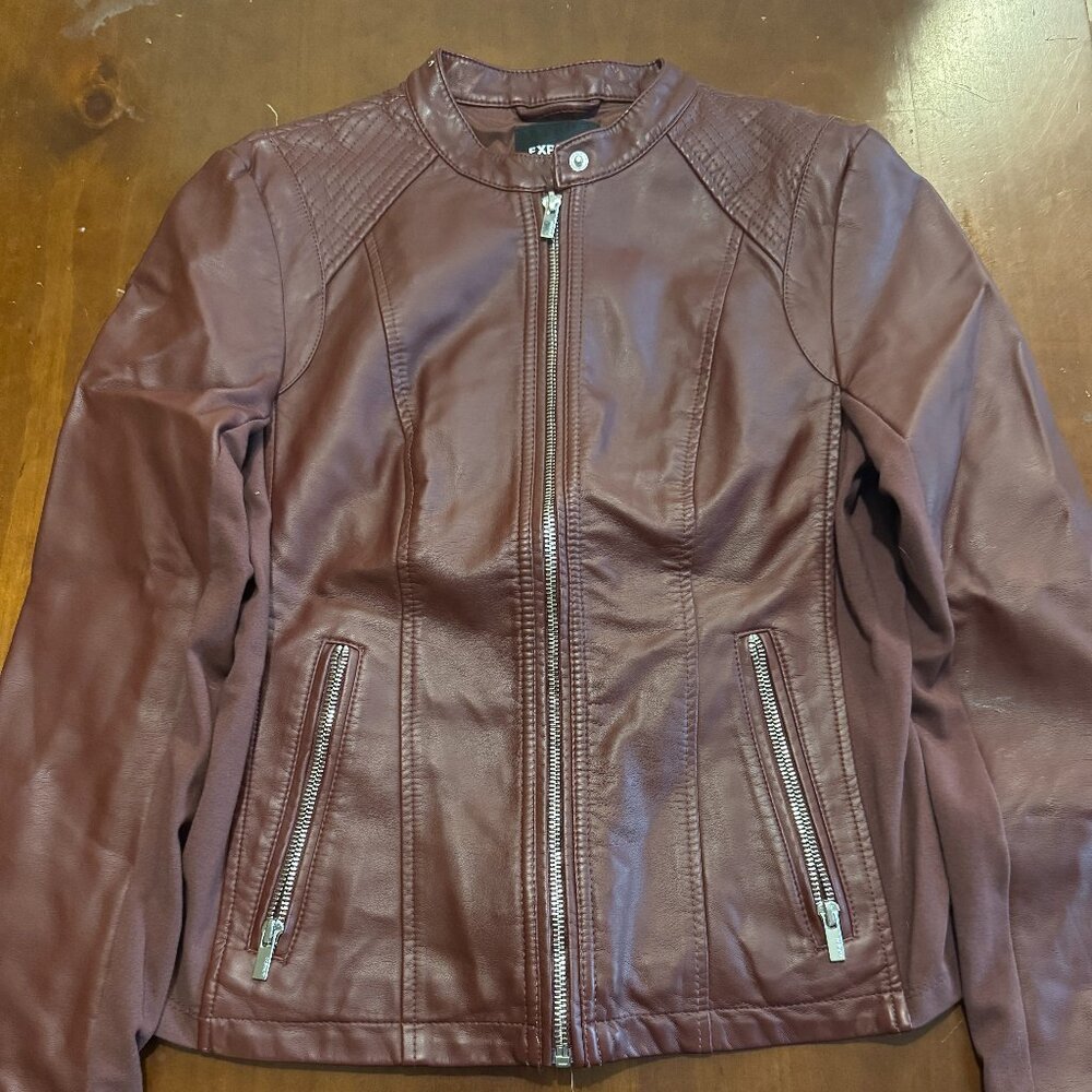 Express faux leather bomber jacket